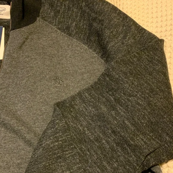 PENGUIN 🐧 Men's Navy Half-Zip Sweater